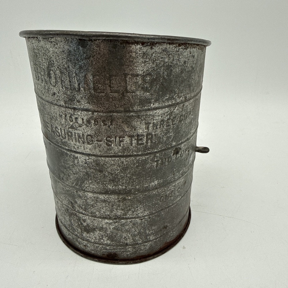 Vintage Bromwell's Measuring Flour Sifter Tin